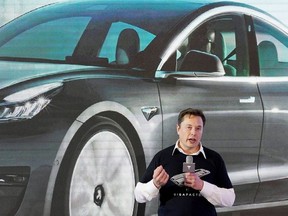 Tesla Inc CEO Elon Musk speaks onstage during a delivery event for Tesla China-made Model 3 cars at its factory in Shanghai, China January 7, 2020.
