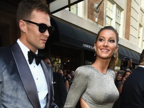 Tom Brady (L) and Supermodel Gisele Bundchen leave from The Mark Hotel in New York City on May 1, 2017.