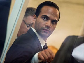 Foreign policy advisor to US President Donald Trump's election campaign, George Papadopoulos goes through security at the US District Court for his sentencing in Washington, DC on September 7, 2018.