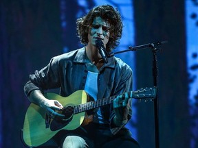 In this handout image courtesy of ABC singer Shawn Mendes performs during the 2020 American Music Awards at the Microsoft theatre on November 22, 2020 in Los Angeles.