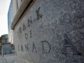 In this file photo taken on April 12, 2011, the Bank of Canada building in Ottawa.