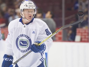 The smooth-skating, left-side defenceman Jack Rathbone is highly regarded by both scouts and the Canucks' staff and might be a candidate for the team's taxi squad this season.