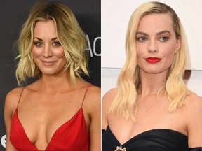 Kaley Cuoco, left, and Margot Robbie.