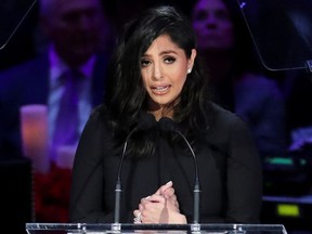 Vanessa Laine Bryant speaks during a public memorial for her late husband, NBA great Kobe Bryant, her daughter Gianna and seven others killed in a helicopter crash on January 26, at the Staples Center in Los Angeles, California, U.S., February 24, 2020.