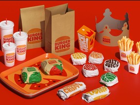 Food packaging depicting Burger King's new logo is shown in this undated handout image provided by Burger King.