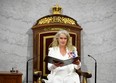 In this file photo Canada's Governor General Julie Payette delivers the Throne Speech in the Senate, as parliament prepares to resume in Ottawa on Sept. 23, 2020.