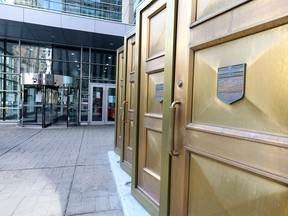 Front entrance to the Calgary Courts Centre.