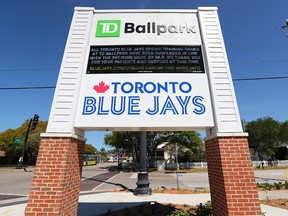 A general view of TD Ballpark where the spring training game between the Tampa Bay Rays and Toronto Blue Jays has been canceled due to the COVID-19 virus.