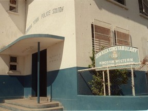 Denham Town police station in Kingston, Jamaica.