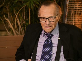 Larry King poses for portrait as the Friars Club and Crescent Hotel honours him for his 86th birthday at Crescent Hotel on Nov. 25, 2019 in Beverly Hills, Calif.