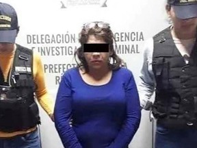 A Mexican woman with a hot temper got into trouble for allegedly stabbing her husband after finding pictures on his phone.