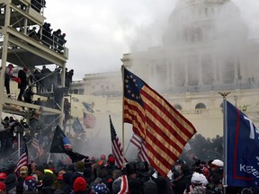 Supporters of U.S. President Donald Trump protest in front of the U.S. Capitol Building in Washington, U.S., on Jan. 6, 2021.