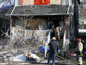 A fire investigation continues on Gainsborough Rd. in East York on Saturday, Jan. 30, 2021.