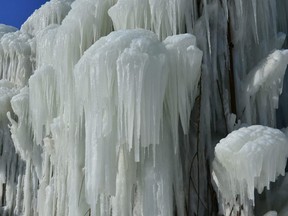 A frozen waterfall collapsed in Russia's far east, killing one person.