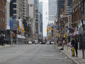 Lighter than usual traffic in what would be Toronto rush hour, as many Torontonians heed recommendations to work from home during this Covid-19 state of emergency, on Wednesday, March 18, 2020.