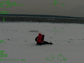 Two hikers were rescued from an ice floe after it broke away from the shore at Bruce Peninsula National Park on Sunday, Feb. 21, 2021.