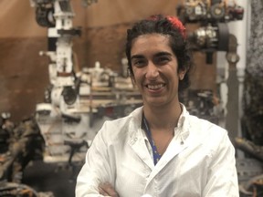 Farah Alibay at the NASA Jet propulsion Laboratory testbed in Pasadena, California, in October of 2019.