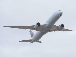 An Air Canada 787 takes off at Pearson International Airport on Sunday January 24, 2021.