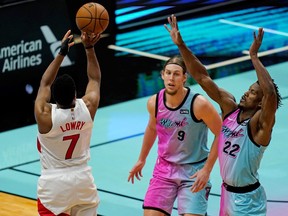 Kyle Lowry returned to action for the Toronto Raptors against the Miami Heat.