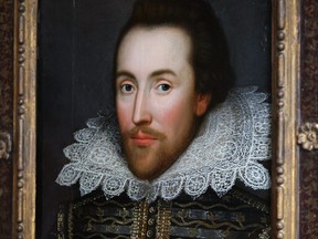 A painting of William Shakespeare.