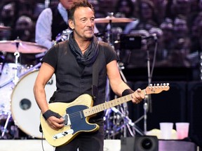 In this file photo taken on May 17, 2016, Bruce Springsteen performs on stage in the northern Spanish Basque city of San Sebastian.