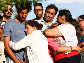 Family and friends gather to remember Anjna Sharma on Wednesday, May 23, 2018, one year to the day she was killed after being hit by a truck near 26 Ave NE.