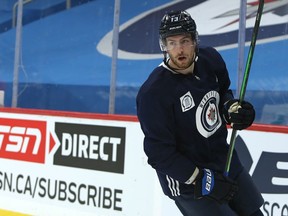 New Winnipeg Jets centre Pierre-Luc Dubois makes his debut tonight against the Flames.