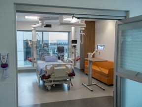 A digital Intensive Care Unit room at Cortellucci Vaughan Hospital in Vaughan, Ontario on January 18, 2021. The new hospital is being opened to take patients from other hospitals that are strained by COVID-19.