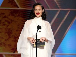 Gal Gadot is pictured in this handout photo from the 78th Annual Golden Globe Awards in Beverly Hills, Calif., Feb. 28, 2021.