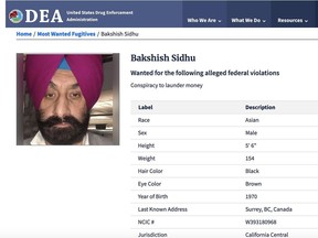 Surrey businessman Bakshish Sidhu is charged in the U.S. with money laundering for the Sinaloa cartel and other drug trafficking organizations.