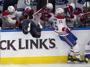 Jesperi Kotkaniemi was a physical presence with five hits and a nice assist on Lehkonen's goal Wednesday night. Early in the first period, he checked Oilers' Josh Archibald over the boards.
