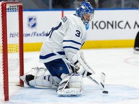 Maple Leafs goaltender Frederik Andersen, dealing with a lower-body injury, has not been on the ice since March 19, when he was in goal for a loss against the Calgary Flames.