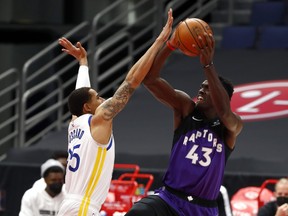 Toronto Raptors forward Pascal Siakam had one of his best games of the season against Golden State in a blowout win.