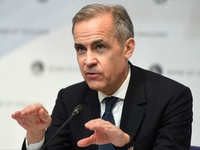 Mark Carney, Governor of the Bank of England (BOE), attends a news conference at Bank Of England in London, Britain March 11, 2020.