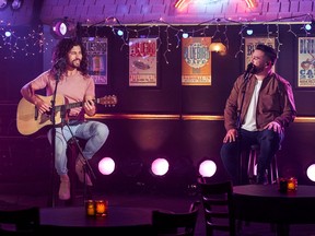 Dan + Shay performs "Glad You Exist" at the 56th Academy of Country Music Awards in Nashville, Tenn., April 18, 2021.