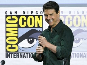 Tom Cruise speaks at the "Top Gun: Maverick" panel during 2019 Comic-Con International at San Diego Convention Center on July 18, 2019 in San Diego, Calif.