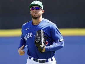 Toronto Blue Jays center fielder George Springer against the New York Yankees at TD Ballpark.