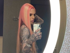 Make-up social media influencer Jeffree Star is pictured in a recent photo posted on his Instagram