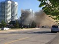 Fire crews are fighting a two-alarm fire at a Paramount Fine Foods restaurant in Mississauga. SUPPLIED PHOTO