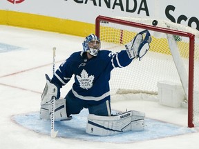 In six starts since being pulled on April 15 against Winnipeg, Maple Leafs goalie Jack Campbell is 4-0-2 with a .929 save percentage.