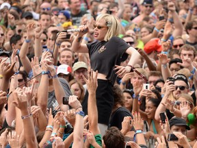 Alice Glass of Crystal Castles performs during Lollapalooza 2013 at Grant Park on August 2, 2013 in Chicago.