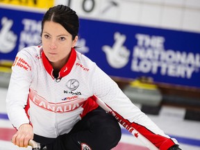 Team Canada's Kerri Einarson and Brad Gushue compete at curling's world mixed doubles tournament in Aberdeen, Scotland on Thursday, May 20, 2021. Photos courtesy of WCF / Celine Stucki