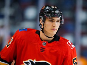 Calgary Flames Adam Ruzicka during Battle of Alberta prospects game in Calgary at Scotiabank Saddledome against the Edmonton Oilers on Tuesday September 10, 2019. Al Charest / Postmedia