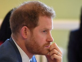 Britain's Prince Harry, Duke of Sussex, attends a roundtable discussion on gender equality with The Queen's Commonwealth Trust (QCT) and One Young World at Windsor Castle, Windsor, Britain October 25, 2019.