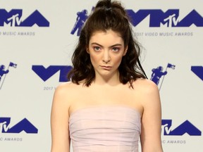 Singer Lorde arrives at the MTV Video Music Awards 2017, In Inglewood, Calif, on Aug. 27, 2017.