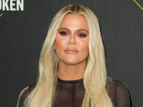 Khloe Kardashian arrives at the E! People’s Choice Awards held at the Barker Hangar in Santa Monica, Calif., Nov. 10, 2019.