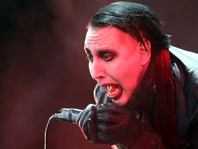 Marilyn Manson performs at the Molson Amphitheatre in Toronto, Aug. 4, 2015.