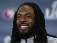 Richard Sherman of the San Francisco 49ers speaks to the media during the San Francisco 49ers media availability prior to Super Bowl LIV at the James L. Knight Center on January 29, 2020 in Miami, Florida.