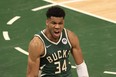 Milwaukee Bucks' Giannis Antetokounmpo led his team to victory on Sunday.