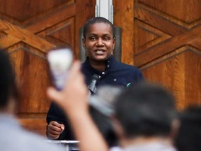 Green Party leader Annamie Paul attends a vigil organized after four members of a Muslim family were killed in what police describe as a hate-motivated attack at a mosque in London, Ont., June 8, 2021.